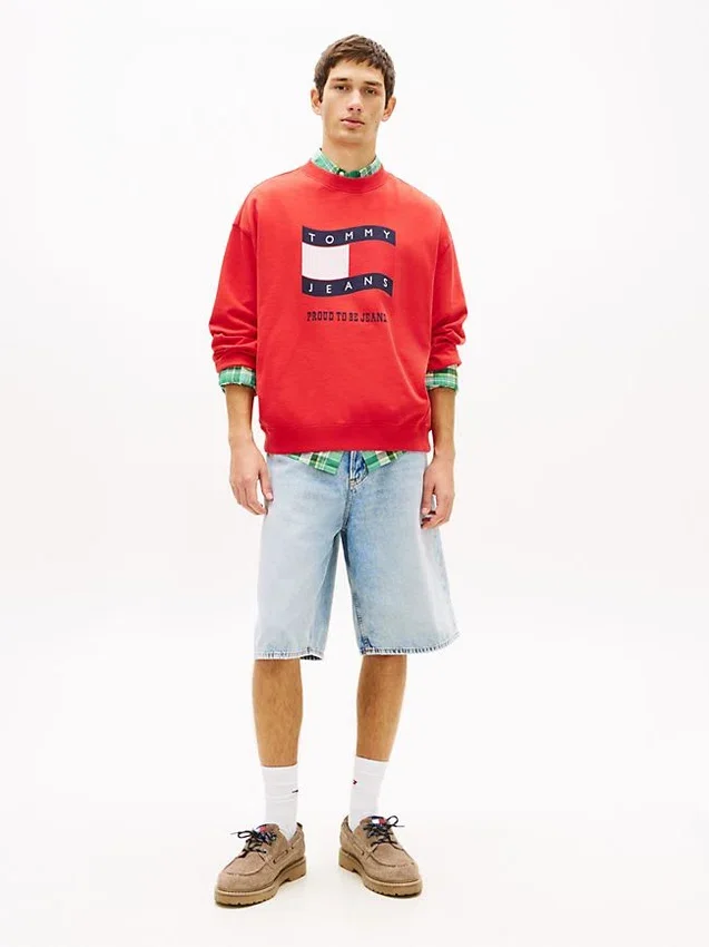 Hanorac Tommy Jeans cu logo steag ondulat Hanorac Tommy Jeans cu logo steag ondulat