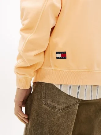 Hanorac Tommy Jeans cu logo, vopsit în întregime