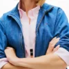 Jachetă cu fermoar Tommy Jeans din cambric Jachetă cu fermoar Tommy Jeans din cambric
