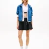 Jachetă cu fermoar Tommy Jeans din cambric Jachetă cu fermoar Tommy Jeans din cambric