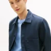 Jachetă de lucru din denim vopsită în bucată Jachetă de lucru din denim vopsită în bucată