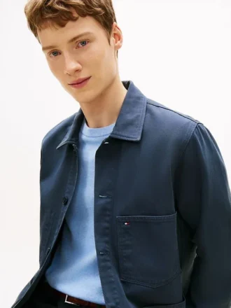 Jachetă de lucru din denim vopsită în bucată Jachetă de lucru din denim vopsită în bucată