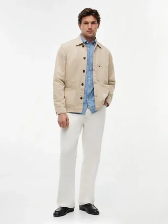 Jachetă de lucru din denim vopsită în bucată