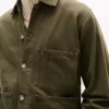Jachetă de lucru din denim vopsită în bucată Jachetă de lucru din denim vopsită în bucată