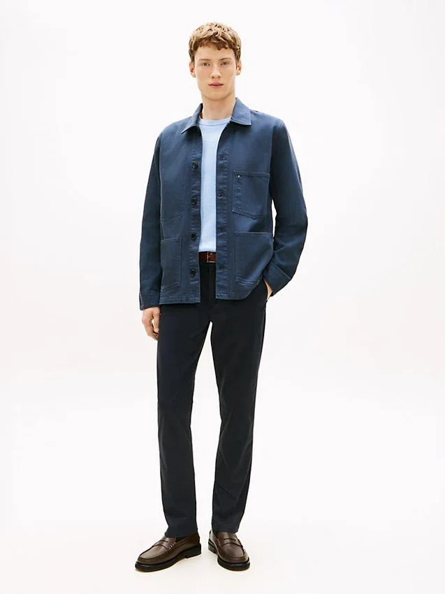 Jachetă de lucru din denim vopsită în bucată Jachetă de lucru din denim vopsită în bucată