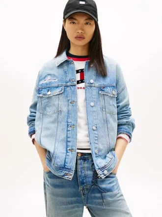Jachetă din blugi cu aspect uzat Tommy Jeans Jachetă din blugi cu aspect uzat Tommy Jeans