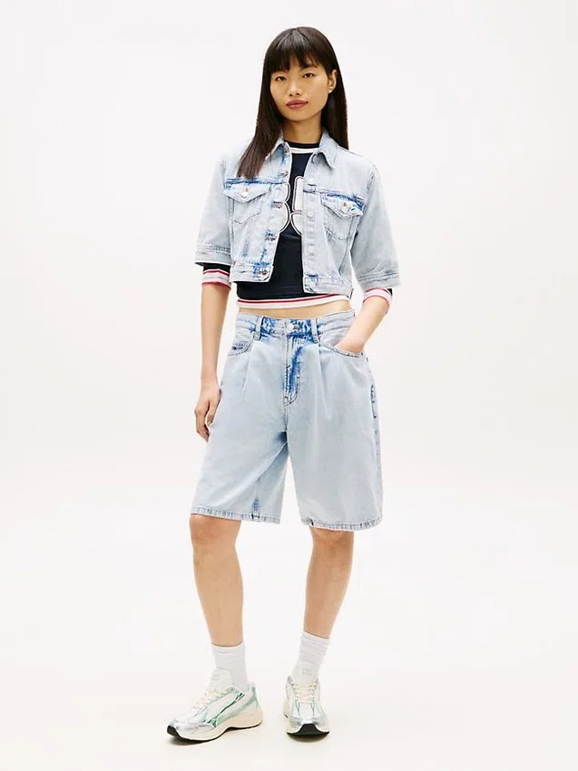 Jachetă din blugi cu mâneci scurte Tommy Jeans Jachetă din blugi cu mâneci scurte Tommy Jeans