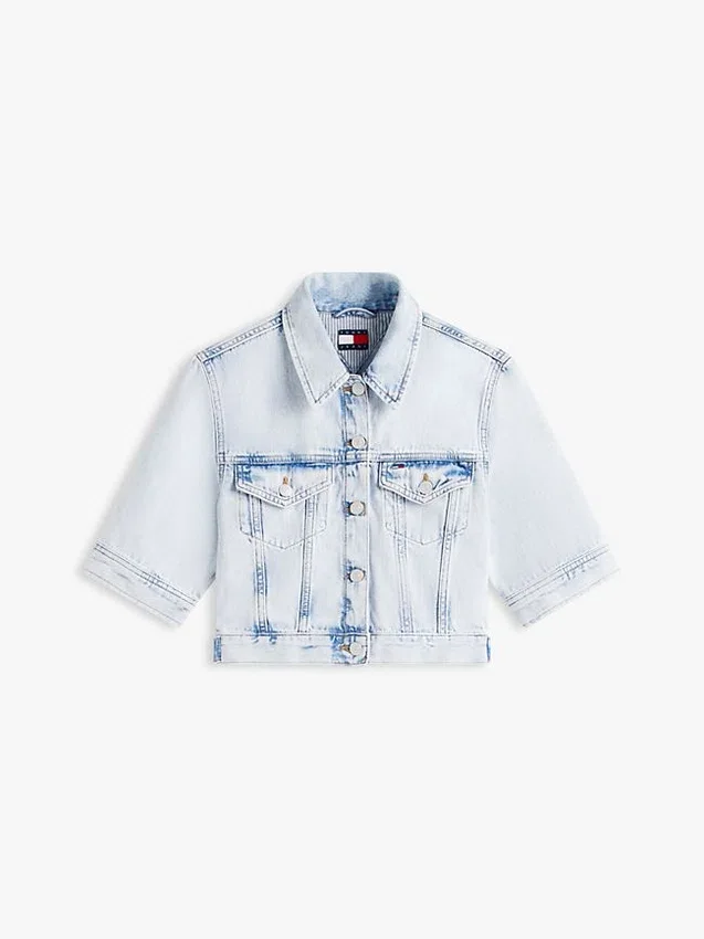 Jachetă din blugi cu mâneci scurte Tommy Jeans Jachetă din blugi cu mâneci scurte Tommy Jeans
