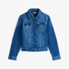 Jachetă din denim elastic, croială slim, spălare închisă Jachetă din denim elastic, croială slim, spălare închisă