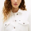 Jachetă din denim strânsă în talie Jachetă din denim strânsă în talie
