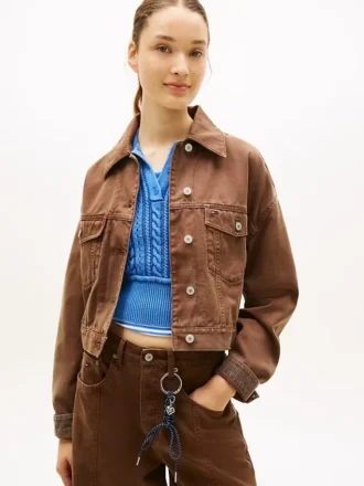 Jachetă din pânză vopsită în întregime Tommy Jeans