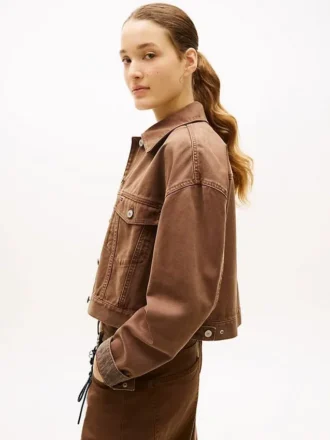 Jachetă din pânză vopsită în întregime Tommy Jeans