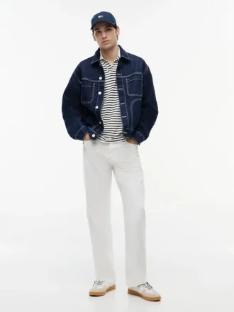 Jachetă Tommy Jeans din denim cu spălare închisă Jachetă Tommy Jeans din denim cu spălare închisă