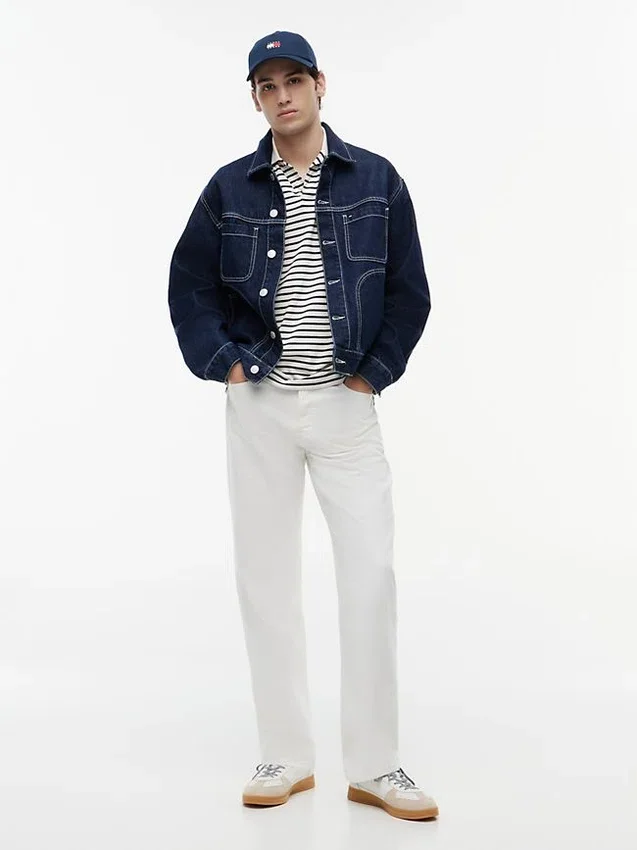 Jachetă Tommy Jeans din denim cu spălare închisă Jachetă Tommy Jeans din denim cu spălare închisă