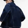 Jachetă Tommy Jeans din denim cu spălare închisă Jachetă Tommy Jeans din denim cu spălare închisă