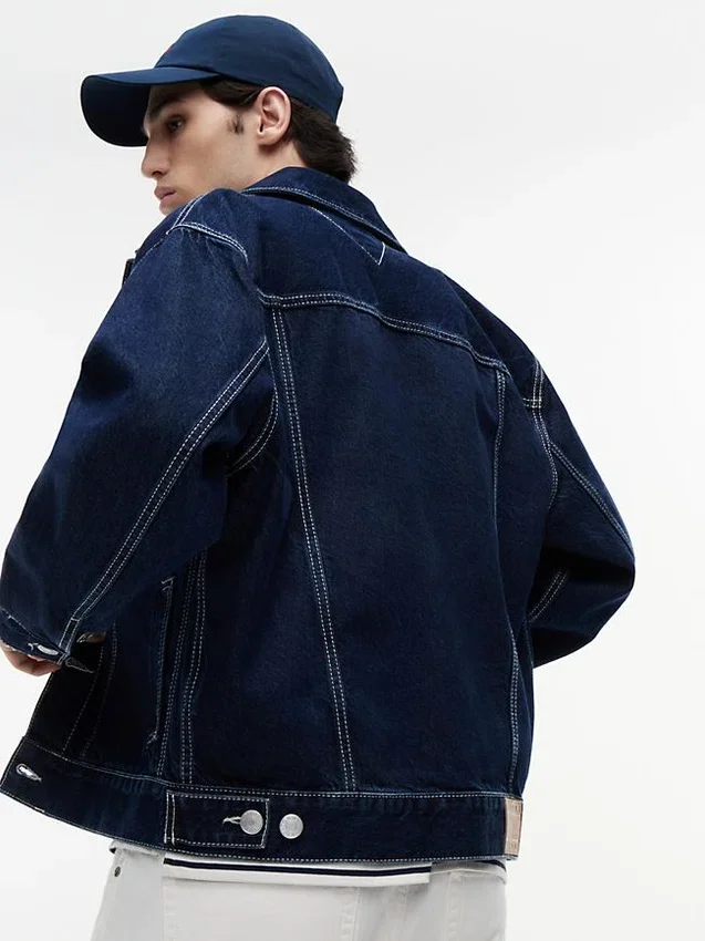 Jachetă Tommy Jeans din denim cu spălare închisă Jachetă Tommy Jeans din denim cu spălare închisă