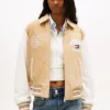 Jachetă Tommy Jeans din piele de căprioară Jachetă Tommy Jeans din piele de căprioară