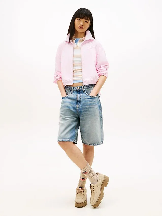 Jachetă Tommy Jeans impermeabilă cu fermoar Jachetă Tommy Jeans impermeabilă cu fermoar