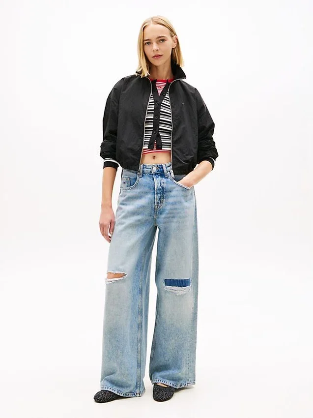Jachetă Tommy Jeans impermeabilă cu fermoar Jachetă Tommy Jeans impermeabilă cu fermoar