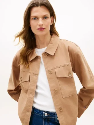 Jachetă utilitară oversized din twill