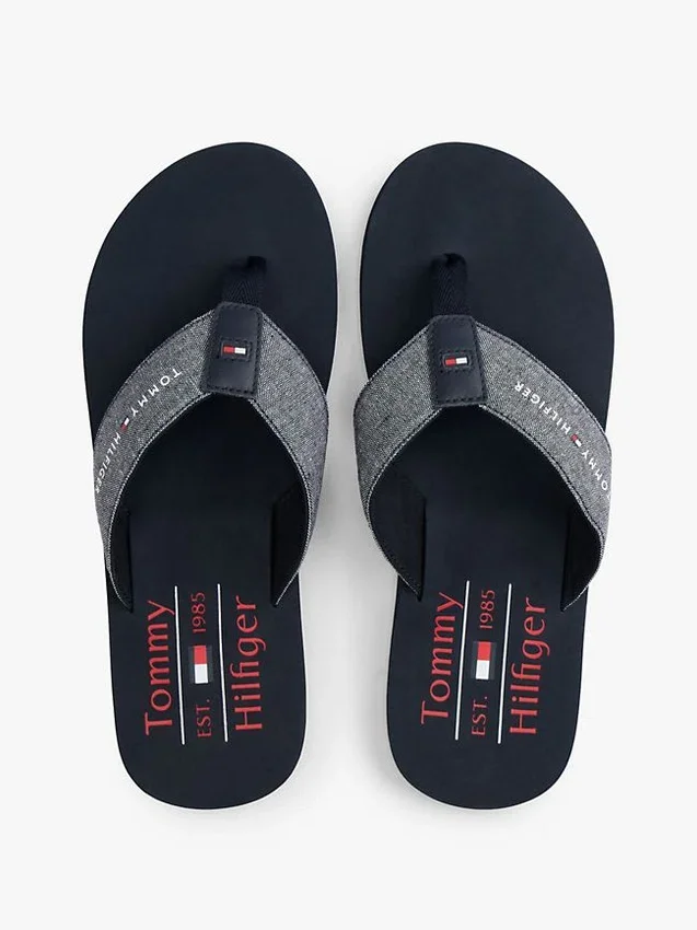 Șlapi din in chambray Șlapi din in chambray