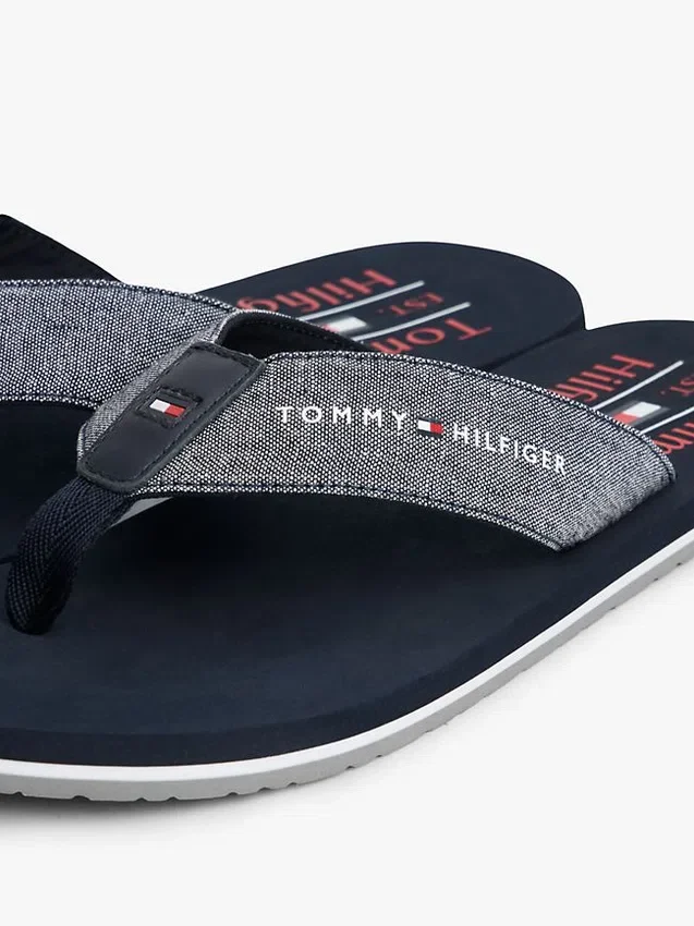 Șlapi din in chambray Șlapi din in chambray