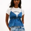 Maieu din cambric Tommy Jeans Blugi Maieu din cambric Tommy Jeans Blugi