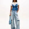 Maieu din cambric Tommy Jeans Blugi Maieu din cambric Tommy Jeans Blugi