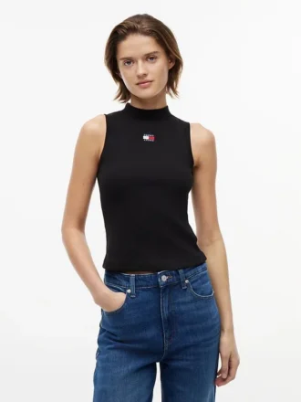Maiou cu guler înalt și croială slim Tommy Jeans