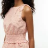 Maiou din seersucker cu imprimeu gingham
