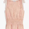 Maiou din seersucker cu imprimeu gingham
