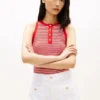 Maiou Henley cu dungi și nasturi aurii Maiou Henley cu dungi și nasturi aurii