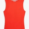 Maiou slim fit cu guler barcă din tricot rib Maiou slim fit cu guler barcă din tricot rib