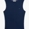 Maiou slim fit cu guler barcă din tricot rib Maiou slim fit cu guler barcă din tricot rib