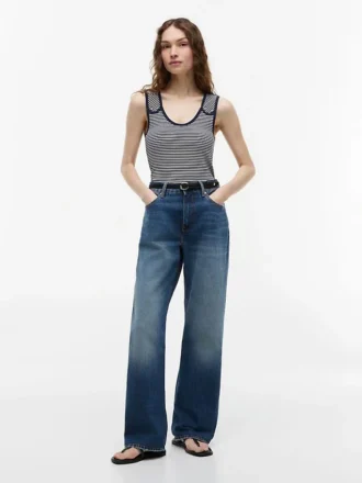 Maiou slim fit cu nasturi aurii în stil marin