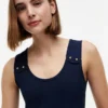 Maiou slim fit cu nasturi aurii în stil marin