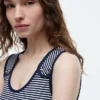 Maiou slim fit cu nasturi aurii în stil marin