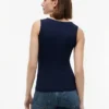 Maiou slim fit cu nasturi aurii în stil marin