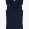 Maiou slim fit cu nasturi aurii în stil marin