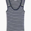 Maiou slim fit cu nasturi aurii în stil marin
