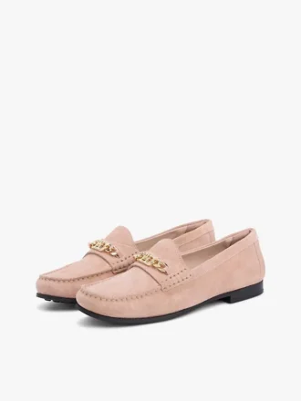 Mocasini din piele de căprioară cu lanț