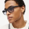 Ochelari de soare cu ramă dreptunghiulară clasică Ochelari de soare cu ramă dreptunghiulară clasică