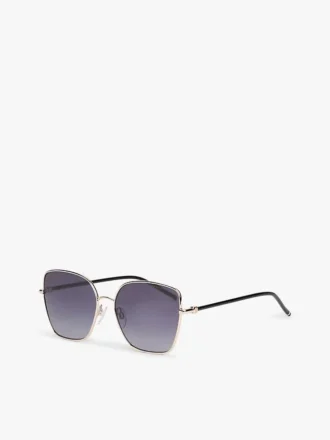 Ochelari de soare cu ramă metalică în formă de fluture Ochelari de soare cu ramă metalică în formă de fluture