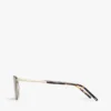 Ochelari de soare cu ramă pătrată din metal Ochelari de soare cu ramă pătrată din metal