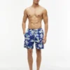 Șort de baie cu imprimeu surf, 7″ Șort de baie cu imprimeu surf, 7″