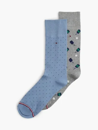 Șosete scurte cu imprimeu Pickleball & Dot, pachet de 2