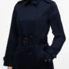 Palton trench cu două rânduri de nasturi și curele Palton trench cu două rânduri de nasturi și curele