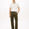 Pantaloni cargo drepți vopsiți în întregime