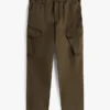 Pantaloni cargo drepți vopsiți în întregime