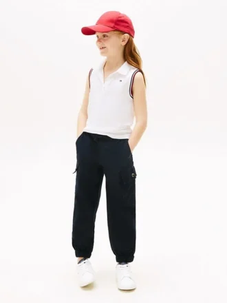 Pantaloni cargo jogger din bumbac elastic pentru copii